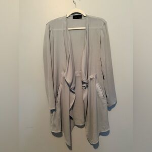 WORKHALL Light Grey Draped Open Front Jacket - Size S